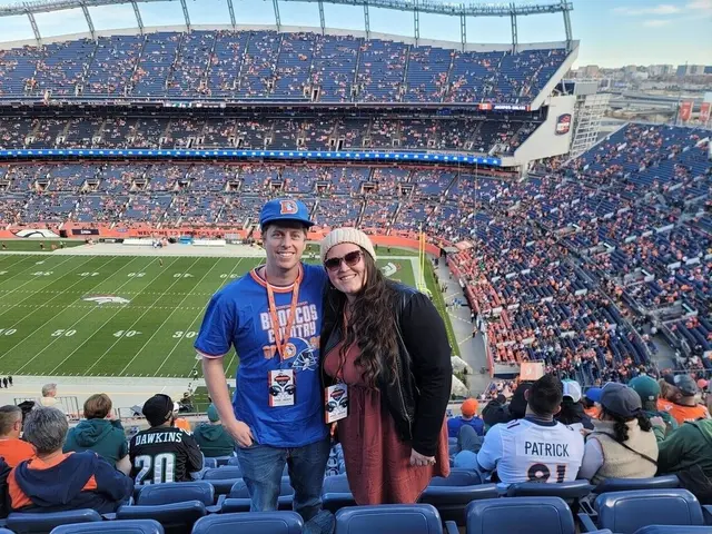 Cheering on the Broncos at Mile High