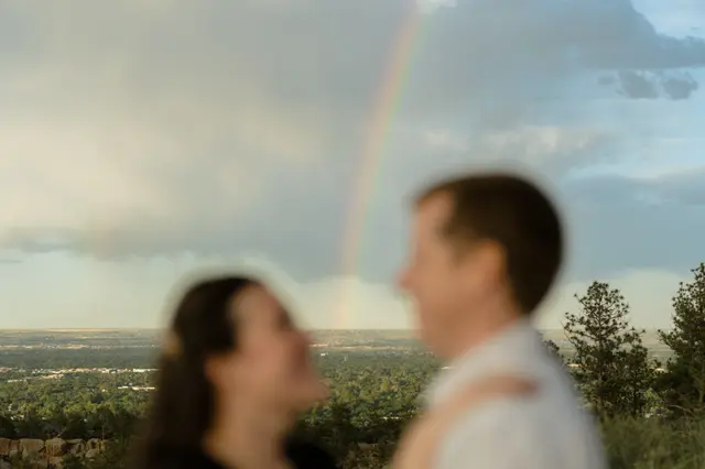 A rainbow over the foothills during the engagement session
